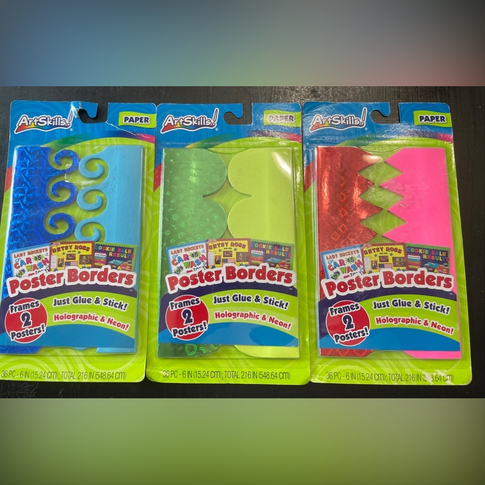 Brand New! Three pack of ArtSkills Paper Borders